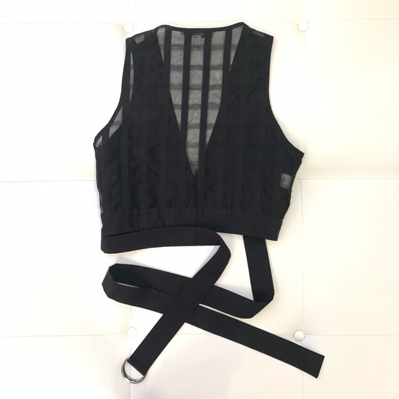 DEREK LAM Sheer Back Crop Top Sz 8 - Picture 3 of 5